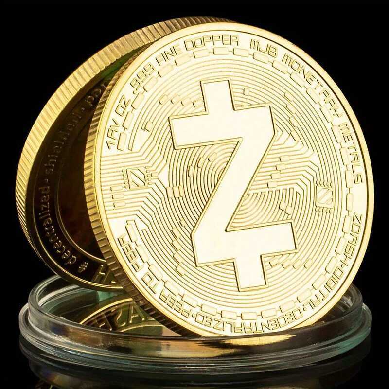 เหรียญคริปโต Zcash เคลือบทอง ของที่ระลึกและของขวัญ เหรียญคริปโต ZEC แบบจริง ของตกแต่งบ้าน เหรียญที่ร