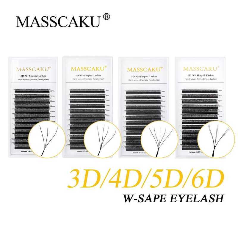 MASSCAKU ขนตาปลอม 3D 6D 8D ทรง W ขายส่งทั่วโลก ขนตาแบบช่อ ต่อขนตาแบบง่าย ขนตาปลอมแบบวอลลุ่ม ขนตาปลอม