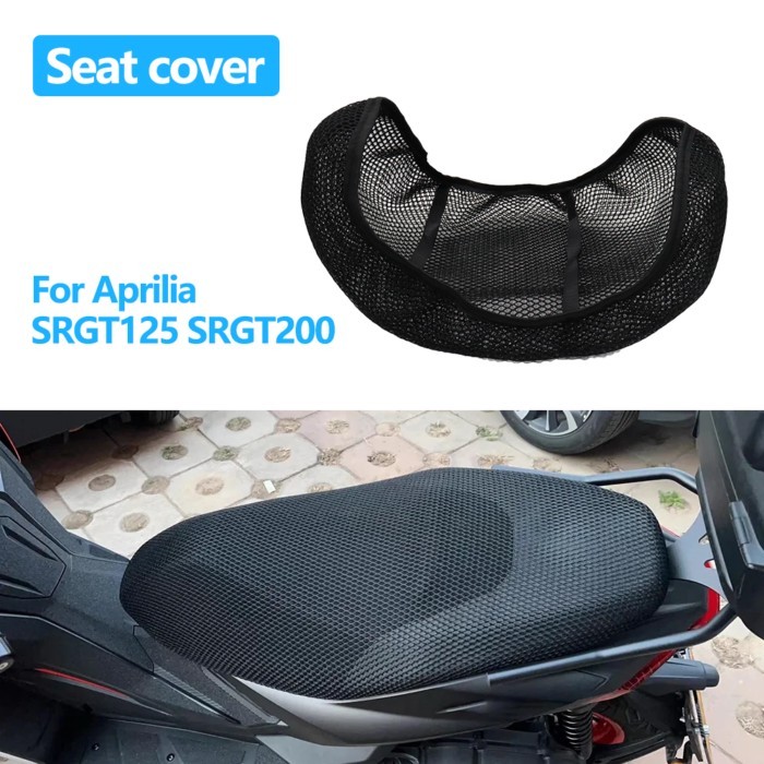 For Aprilia SRGT125 SRGT200 SRGT 125 200 Seat Cover 3D Mesh Fabric Seat Non-Slip Breathable Heat in