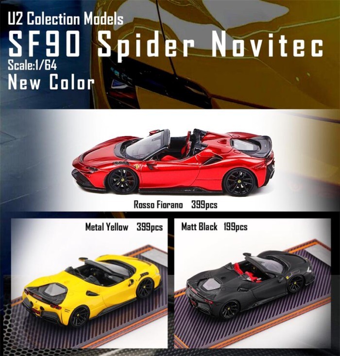 U2 1: 64 sf90 Spider Limited Resin Model Sports Car