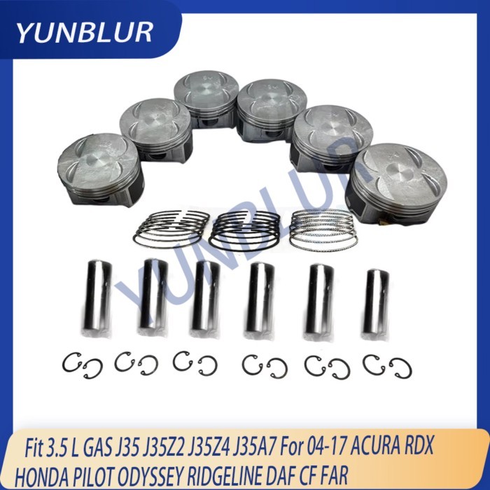 STD Engine Piston & Rings Set Fit 3.5 L GAS J35 J35Z2 J35Z4 J35A7 For 04-17 ACURA RDX HONDA PILOT O