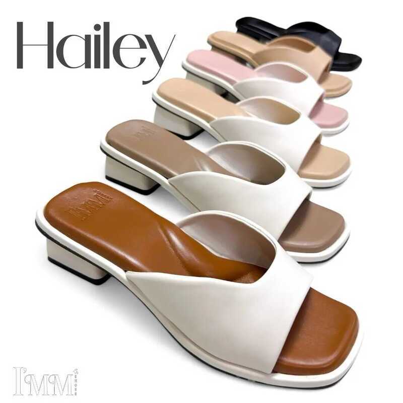 I’Mm Shoes รุ่น Hailey 022 รองเท้าส้นสูง ส้นเหลี่ยม สูง1.5นิ้ว ดีไซน์หน้าตัดเหลี่ยม 996