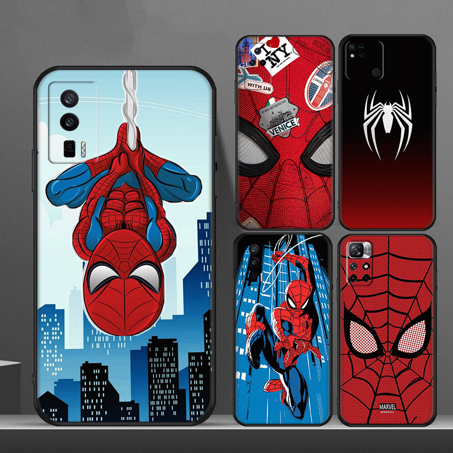 สําหรับ Redmi K20 K40 K60 K70 Pro K50 Gaming A3 A3X อะนิเมะ Spider-Man 8Y14 นุ่มสีดํา TPU เคสโทรศัพท
