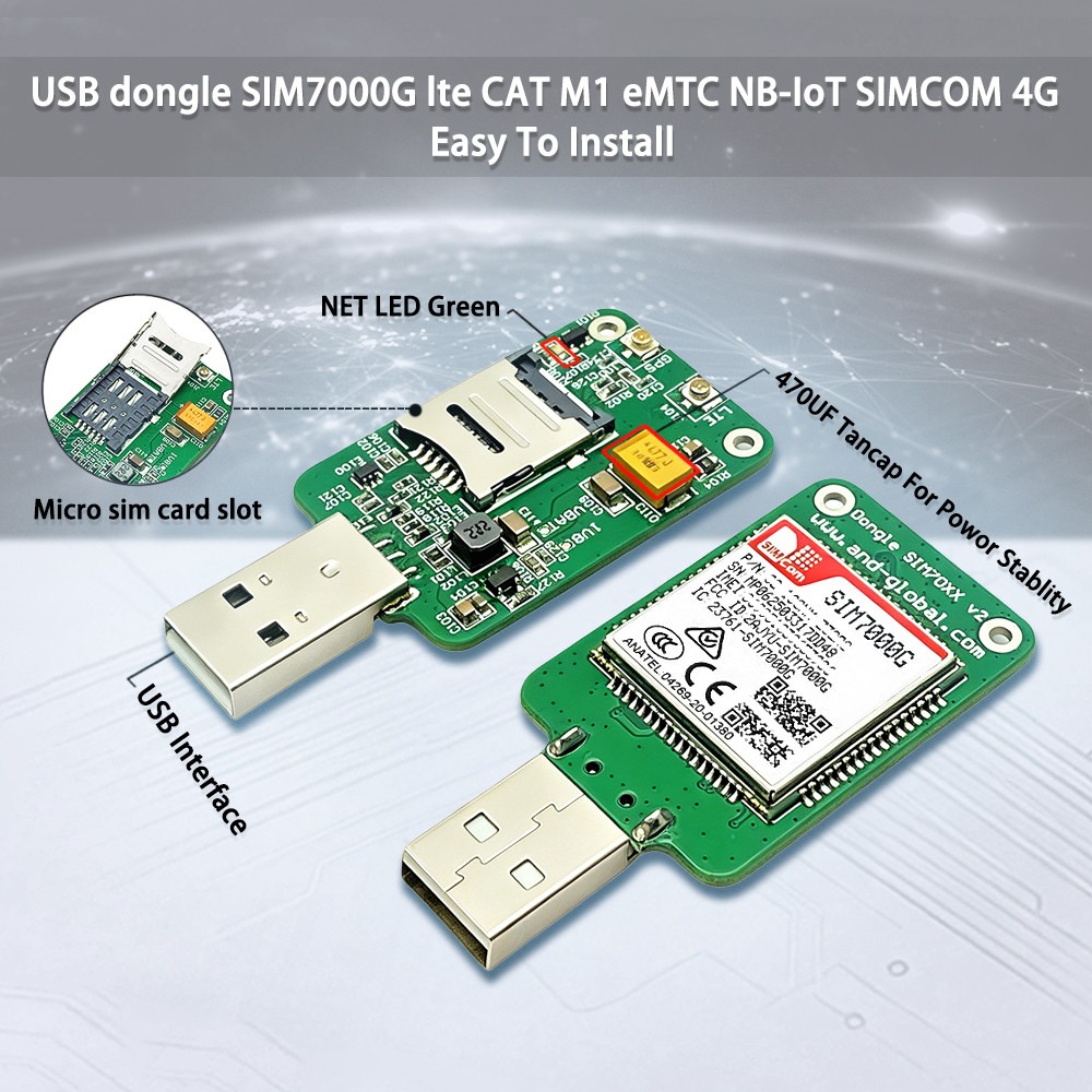 และดองเกิล USB SIM7000G, LTE USB Dongle LTE CAT M1 EMTC NB-IoT SIMCOM 4G SIM7000G 1 ชิ้น