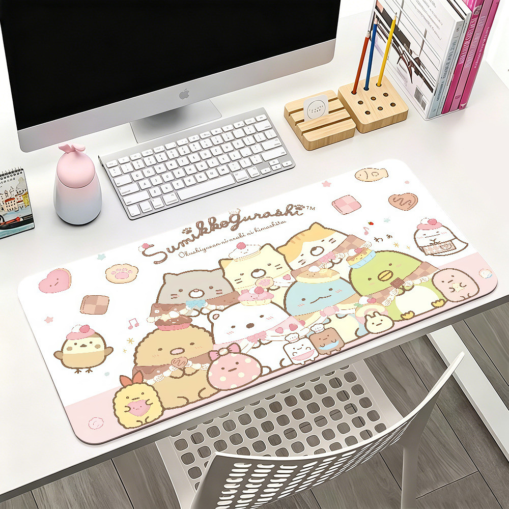 การ์ตูน S-Sumikkogurashi Kwaii แผ่นรองเมาส์สําหรับเล่นเกมสํานักงานและแป้นพิมพ์ลื่นกันน้ําขนาดใหญ่