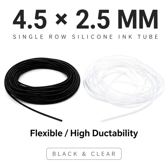 Silicone Ink Tube 4.5*2.5mm Stretchable Flexible AntiCorrosive for DTF UV Sublimation Printer Repla