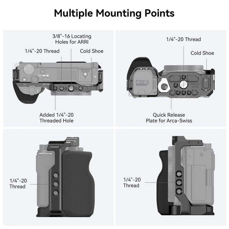 ▥ Smallrig Sony Zv-E10กรงซิลิโคน Grip และ Built-In Quick Release Plate สำหรับ Arca-Swiss กรง Ri