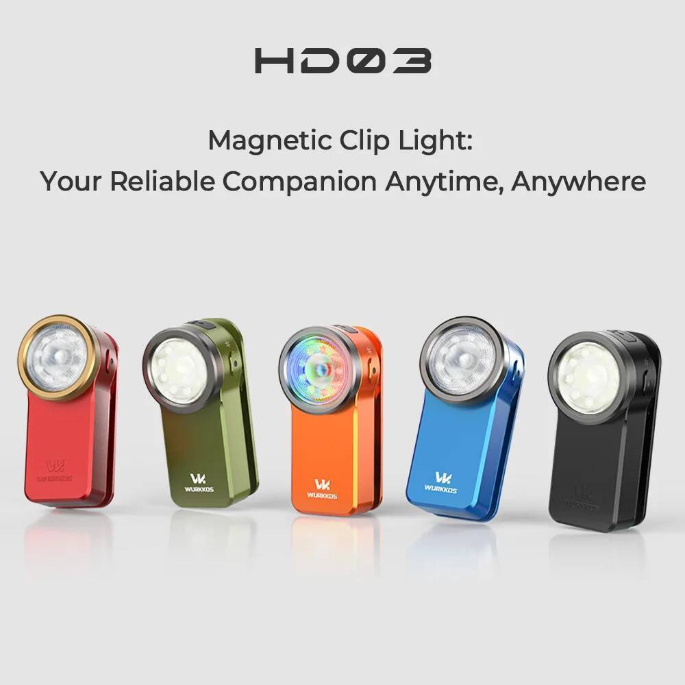 Wurkkos HD03 ไฟฉายคลิปออน USB C ชาร์จได้ มีสปอตไลท์ เหมาะสำหรับการขี่จักรยานและใช้งานกลางแจ้ง