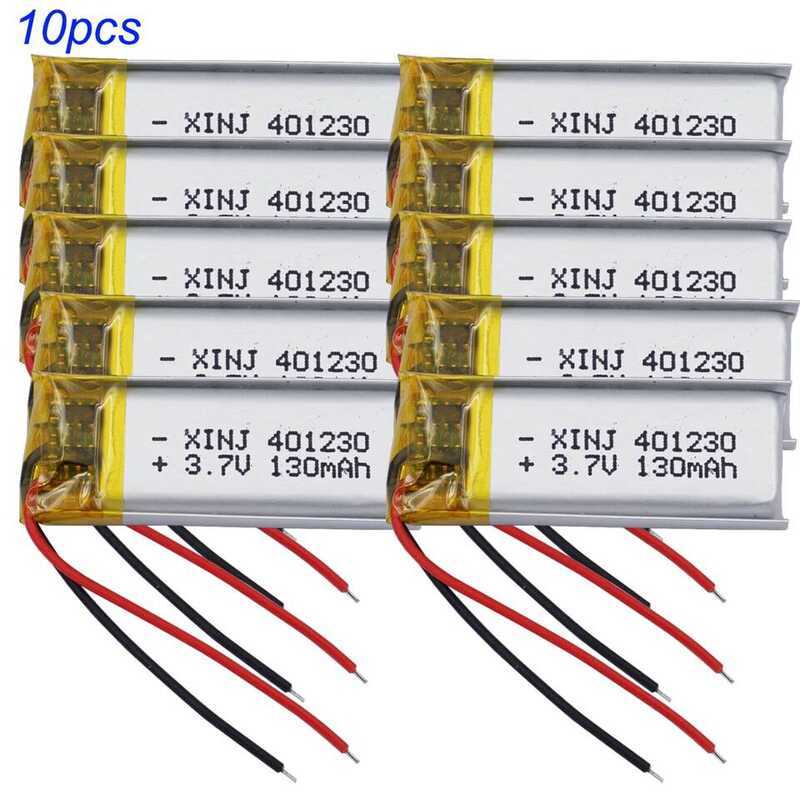 1/2/5/10 ชิ้น แบตเตอรี่โพลิเมอร์ Li-po แบบชาร์จได้ 3.7V 130 mAh รุ่น 401230 สำหรับหูฟัง Satnave ลำโพ