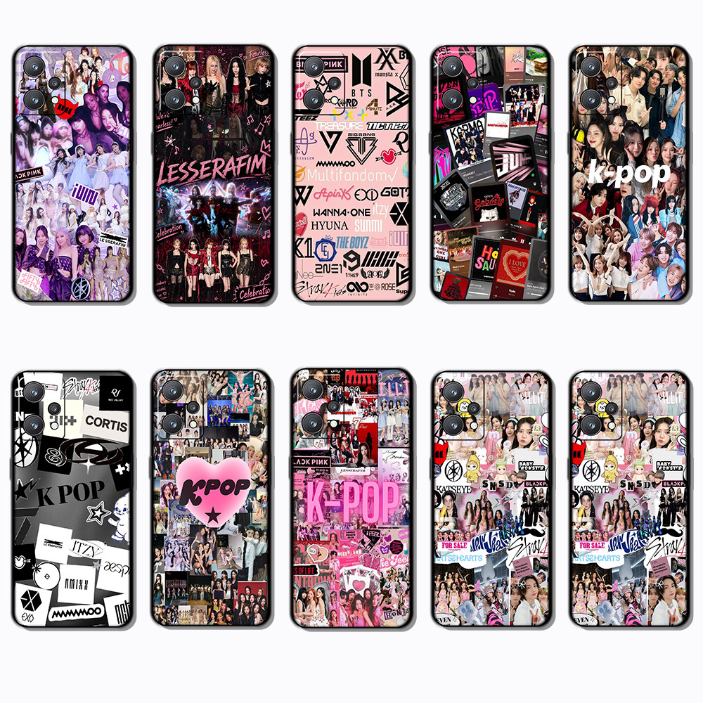 Realme 9 Pro 9 Pro Plus 5G Realme Narzo 50 Pro K-POP เคสโทรศัพท์สีดําแบบนุ่มแฟชั่น