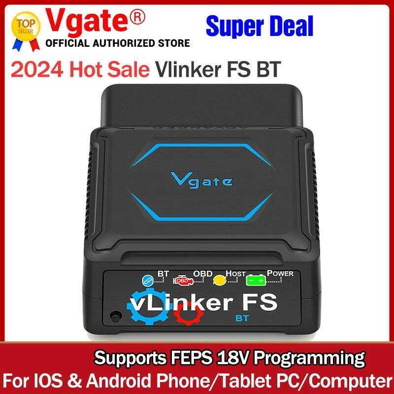 Vgate vLinker FS BT ELM327 V2.3 สำหรับ Android/IOS สำหรับ Ford FORScan HS MS CAN ELM 327 OBD 2 OBD2 