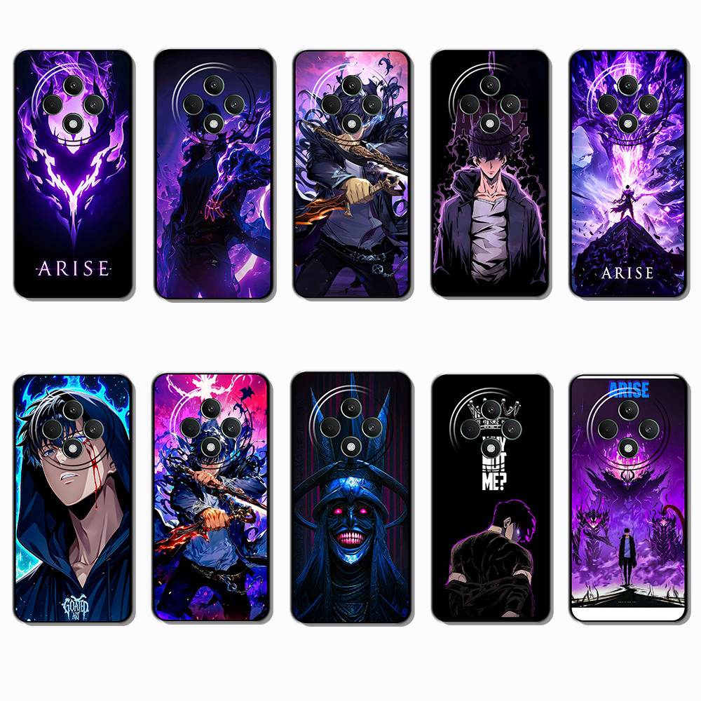 เคสโทรศัพท์สีดําแบบนุ่มสําหรับ OPPO Reno 6 Lite 7z 8z 8T 12 11F 12F 12FS Solo Leveling Cover