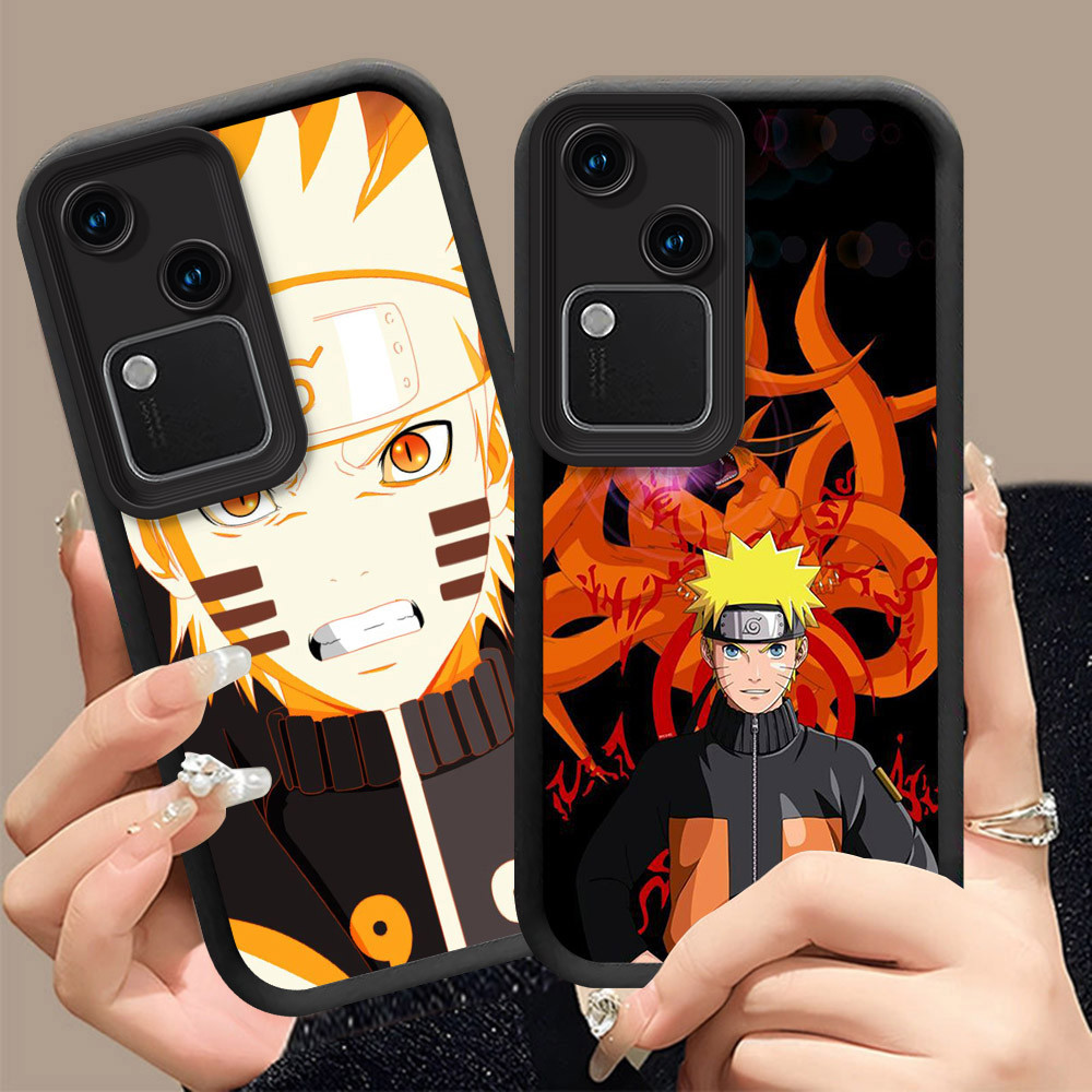 Q-2 Naruto ขาวดำเคสโทรศัพท์หรับ VIVO V30 V20 V21 Y53S V30E Y33 Pro 5G ปกสีชมพู