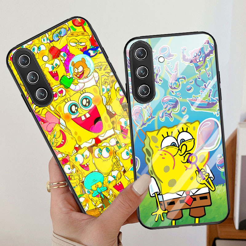 T-31 SpongeBob กระจกนิรภัยสําหรับ Samsung A05S M17 A15 A24 A04S A14 A17 A56 A16 5G กรณี