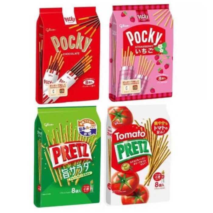 ญี่ปุ่นนําเข้า golico Glico pucky pucky Strawberry Chocolate Biscuit Bar pucky Biscuit Bag
