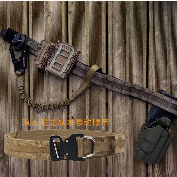 [ติดตามลดทันที] Ronin Double-Layer Tactical Girdle Belt Military Fan Training Accessories Belt MOLLE