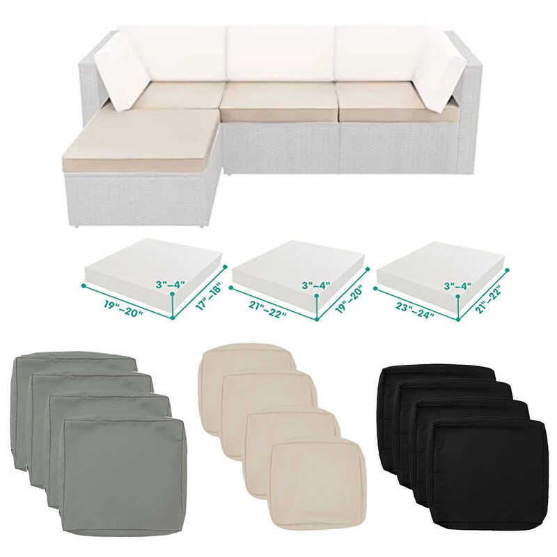 W 1-4 Set Sofa Cushion Outdoor Garden Cushion Inner Cover C Cushion Sofa Cushion Replacement Cover