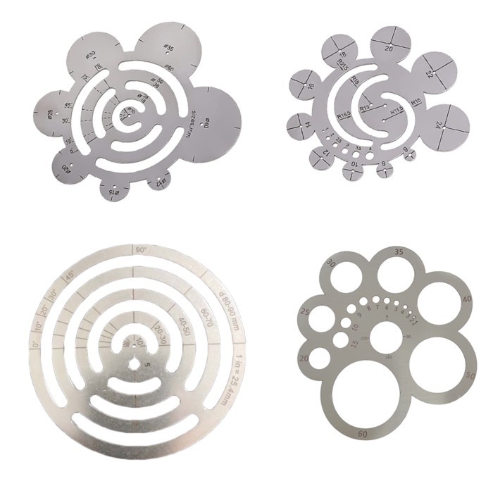Round Leather Cutting Tools Metal Corner Cutting Ruler Circle Ruler Circle Leather Punch Leather Te