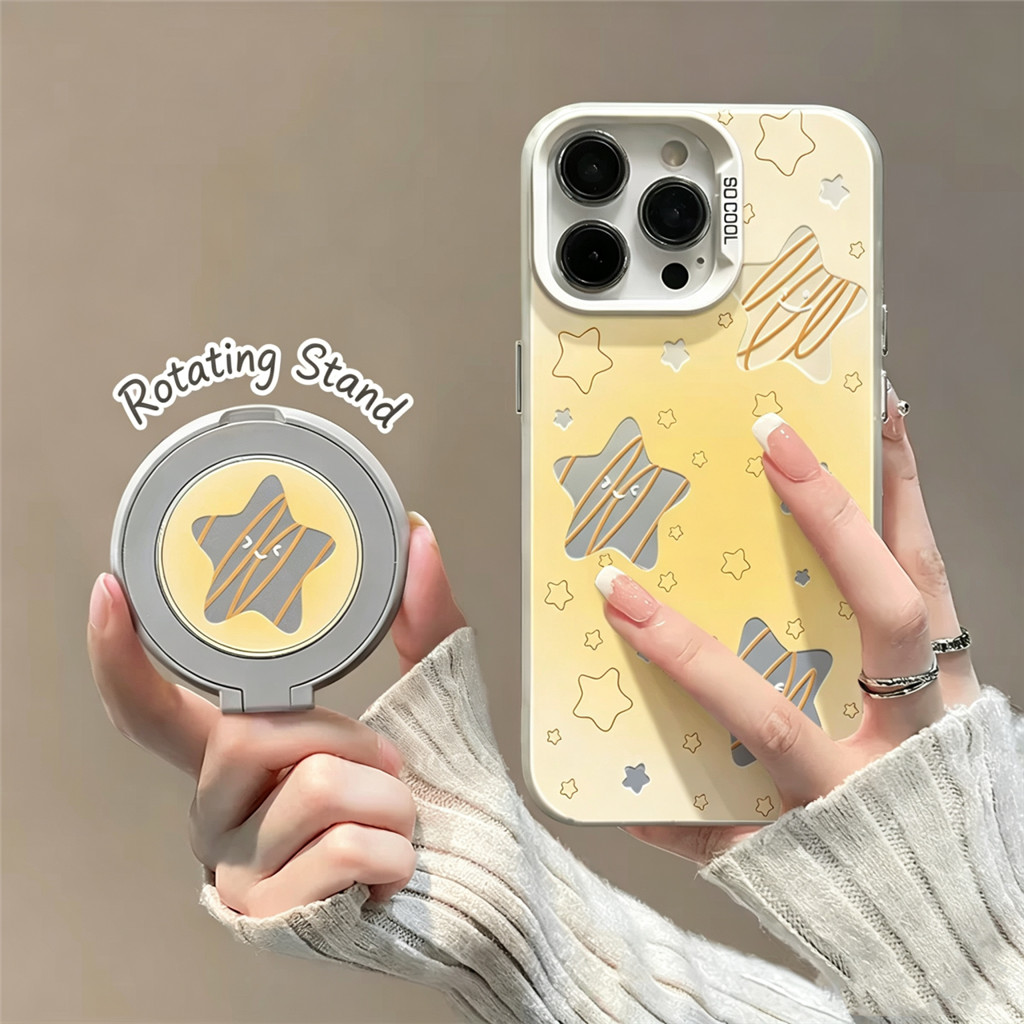 ปลอกโทรศัพท์สําหรับ Redmi 15C 15 14C A5 13C 9A A3 12 12R Soft Cream‐Yellow Star Character Graphic 36