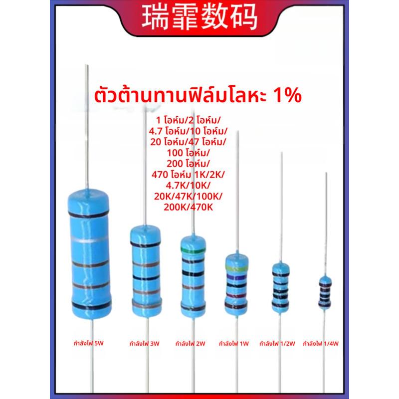 stor  1/4W 1/2W 1W 2W 3W 5W 1% Precision 1R 10R 1K 10K 100K Ohm Range Electronic Market Passive 1%