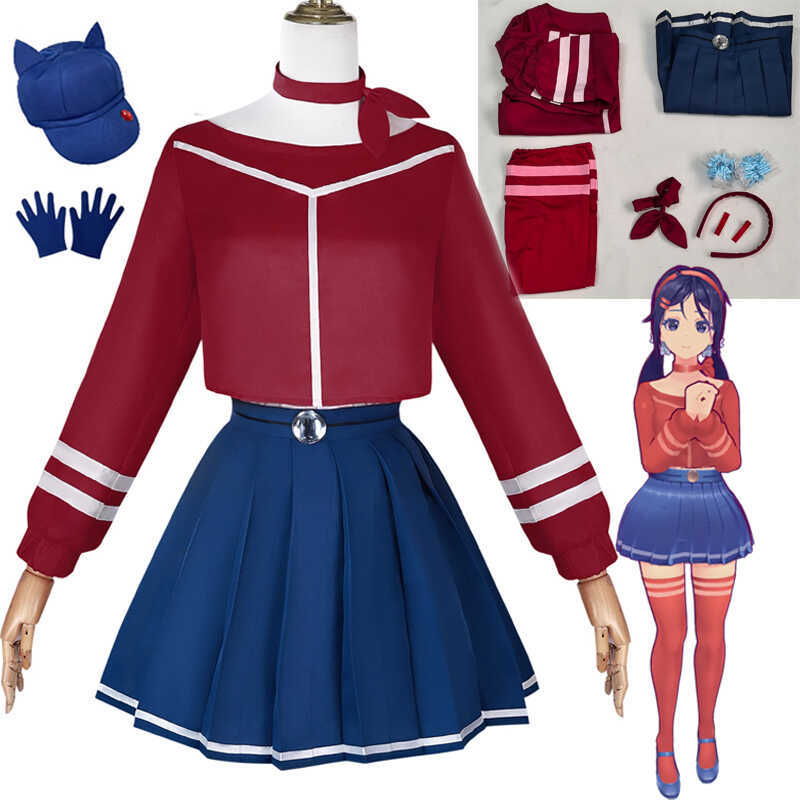W Game Miside Crazy Mita Cosplay Costume Full Set Role Play Yandere Mita Mira JK School Uniform Cos