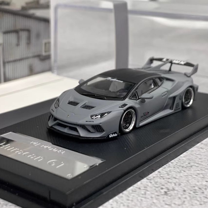 MJ MODEL 1/64 Lamborghini Huracan GT Wide Body Modified Alloy Car MODEL พร้อมสต็อกแบบจําลองการจัดการ