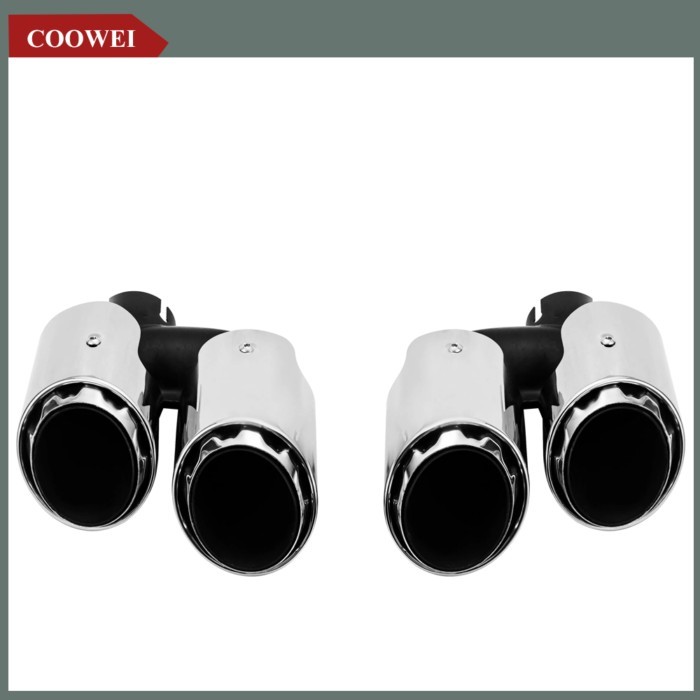 1Pair Quad Car Exhaust Tip For Porsche Macan (Type 95B) w/ 2.0T L4 Turbo Sport 2019 2020 2021 2022