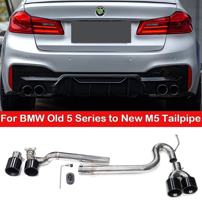 Quad Exhaust For BMW F10 F11 F18 525i 520i 530i 523i 5 Series Petrol Model Upgrade G30 G31 M5 Rear