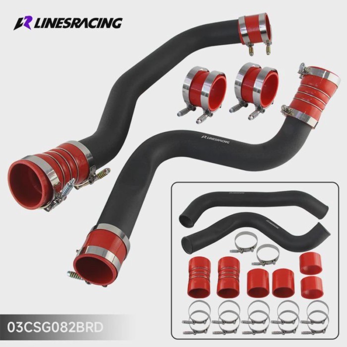 Intercooler Pipe 3" Black wrinkle & Boot Kit For 1999.5-2003 Ford 7.3L F250 F350 Powerstroke V8 Tur