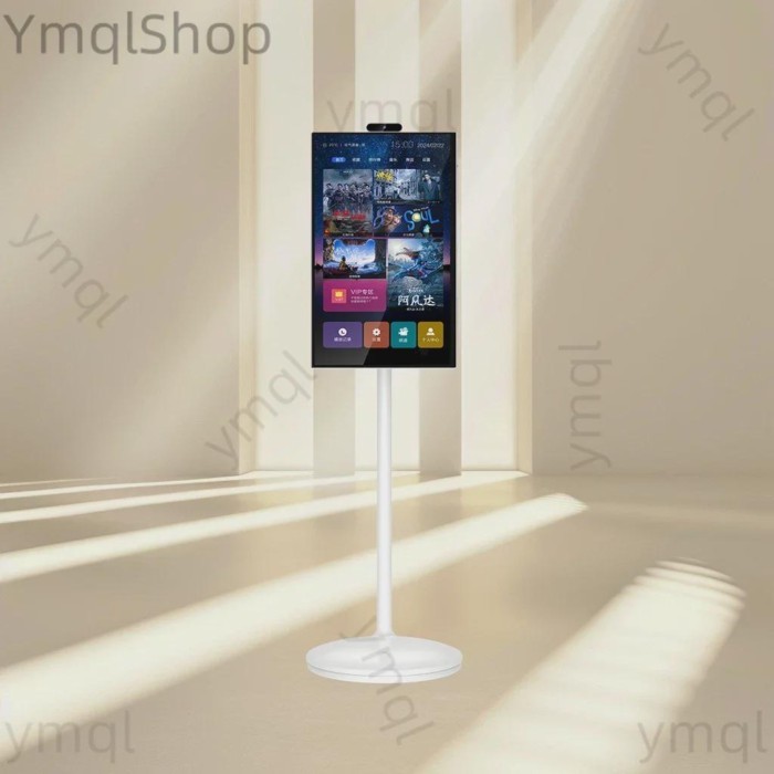 Ai  Rolling Tv Screen 27 inch With Rechargeable Battery Min Stand On Wheels Touch Screen Portable S