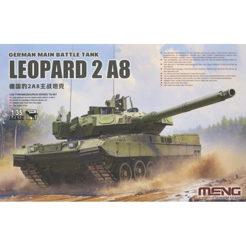 Meng Model TS-057 German Main Battle Tank Leopard 2 A8 1/35 Static model kit