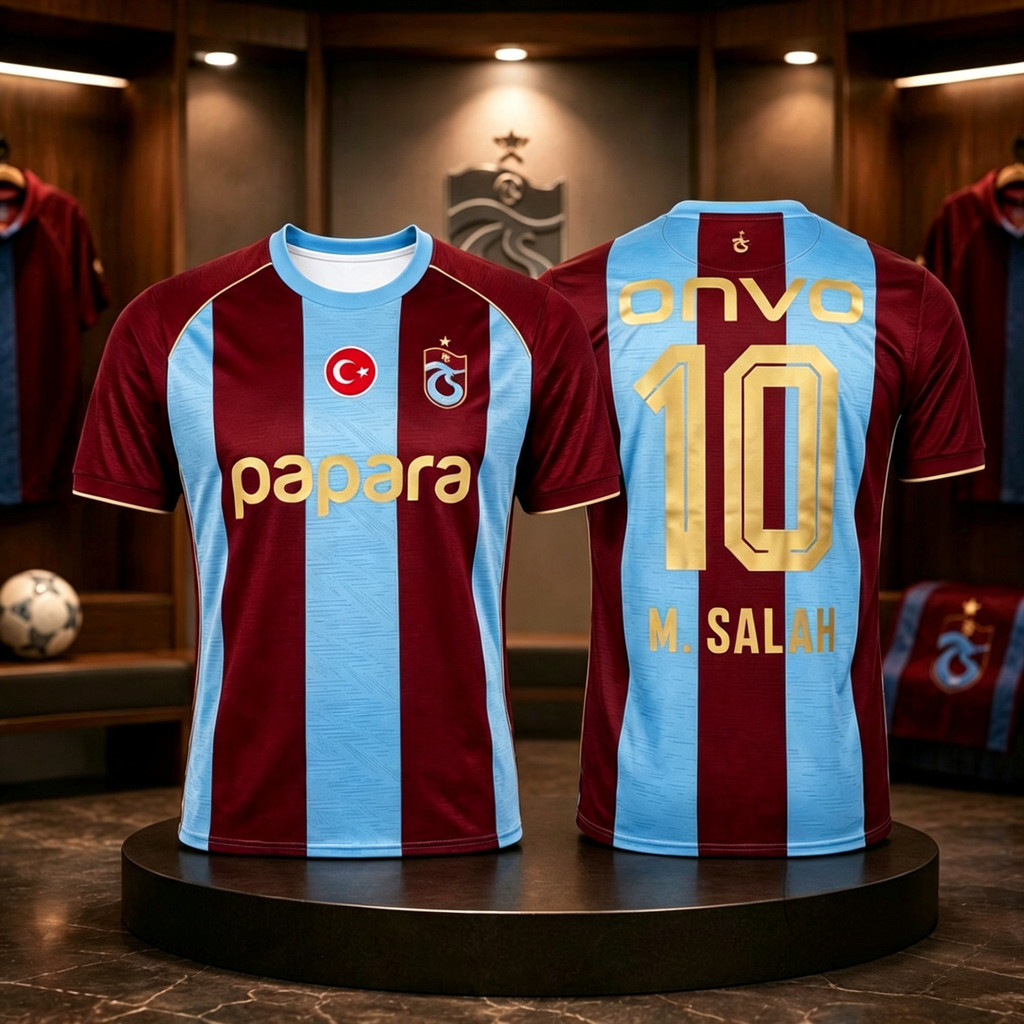 2026 Trabzonspor Salah 10 เสื้อฟุตบอล, ผู้ชายฤดูร้อนใหม่ 3D พิมพ์กีฬาฟุตบอลเสื้อยืด, Breathable Quick Drying เสื้อผ้า