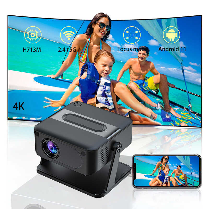 HA109 โปรเจคเตอร์ในครัวเรือน Gimbal HD แบบพกพา wifi Mini Home Cinema Office โปรเจคเตอร์
