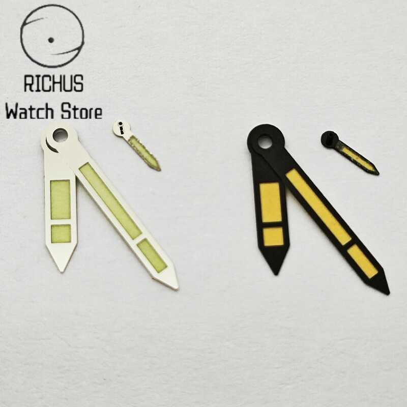 ▥ RICHUS Eta6497 สีดำ/เงินนาฬิกามือสีเขียวส่องสว่างพอดี ETA 6497 6498 St3600 3620 การเคลื่อนไหว