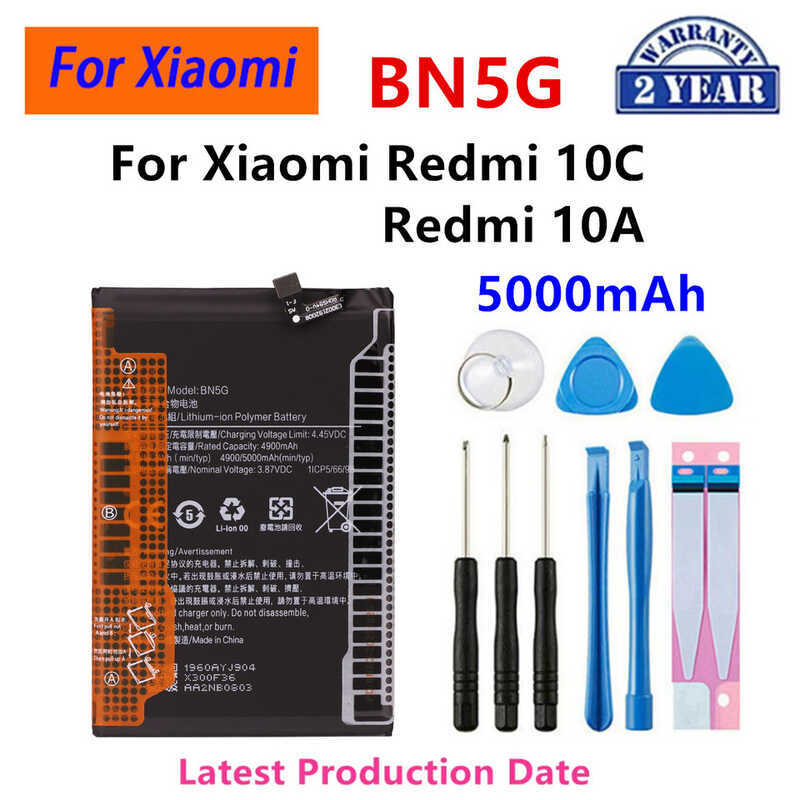 แบตเตอรี่ใหม่เอี่ยม Bn5g Bn5k Bn5l Bm5r สำหรับ Xiaomi 10C/10A & 22120Rn86g/ Redmi 12C Nfc/Redmi 12