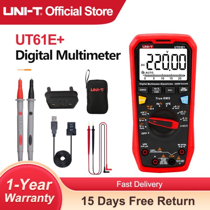 UNI T Professional Digital Multimeters UT61B+ UT61E+ UT61D+1000V Analog Multimeter Resistance Capac