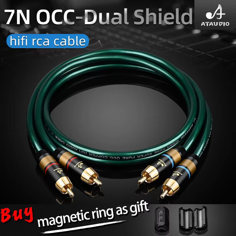 1 คู่ HiFi สายสัญญาณเสียง RCA สําหรับเครื่องขยายเสียง DAC TV DVD ประสิทธิภาพสูงสายสัญญาณเสียง Hi-Fi 
