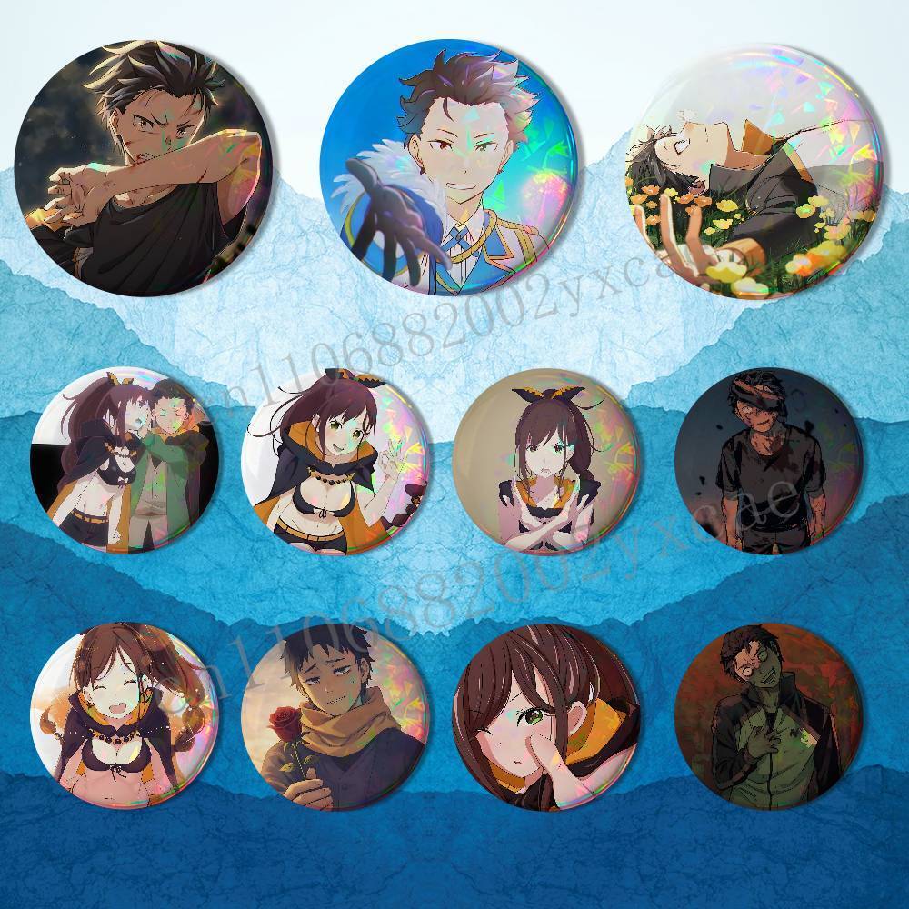 Shaula Natsuki Subaru Re0 รอบป้ายประณีตเข็มกลัด Creative Pins สําหรับเสื้อผ้าหมวกกระเป๋าเป้สะพายหลัง