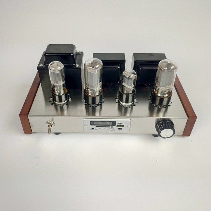With radio USB MP3 decoder 6h9c+6p3p tube power amplifier. Output power 7W，Frequency response 13Hz-