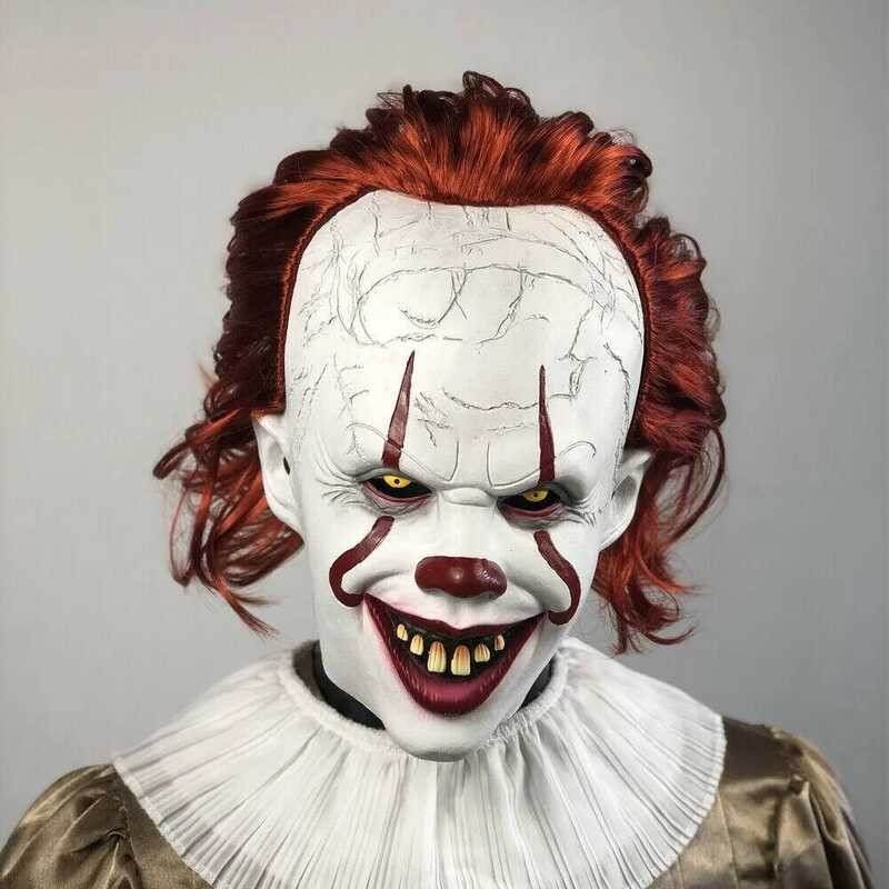 C Anime Horror Pennywise Joker Scary Phoenix Joker Cosplay Costume Latex Mas Halloween Wigs For Men