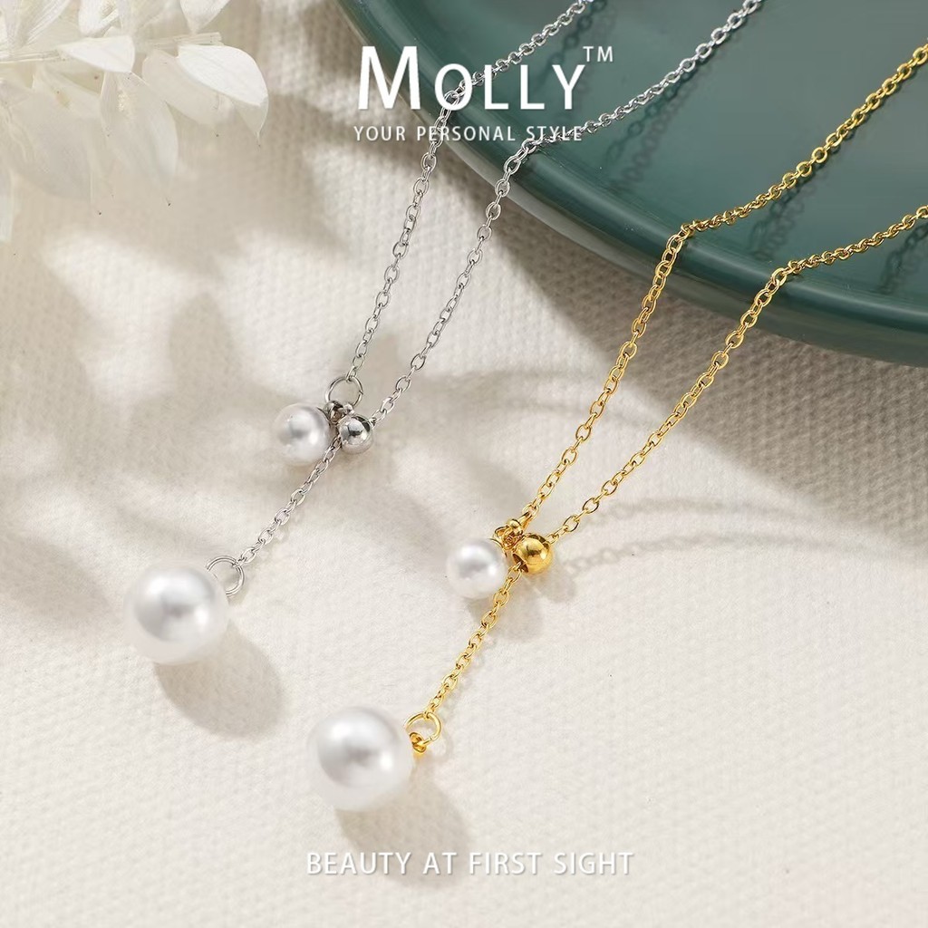 สร้อยคอมินิมอลลิสม์ สแตนเลส 18K Gold Plated ไม่แพ้ ไม่เปลี่ยนสี เครื่องประดับแฟชั่น