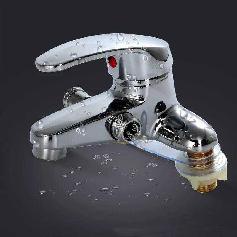 Hgds ก๊อกน้ํา S ห้องน้ําสองรู, สังกะสีอัลลอยด์ Dl Handle Mixer Tap, เซรามิค Vae & 10 ซม. ติดตั้ง
