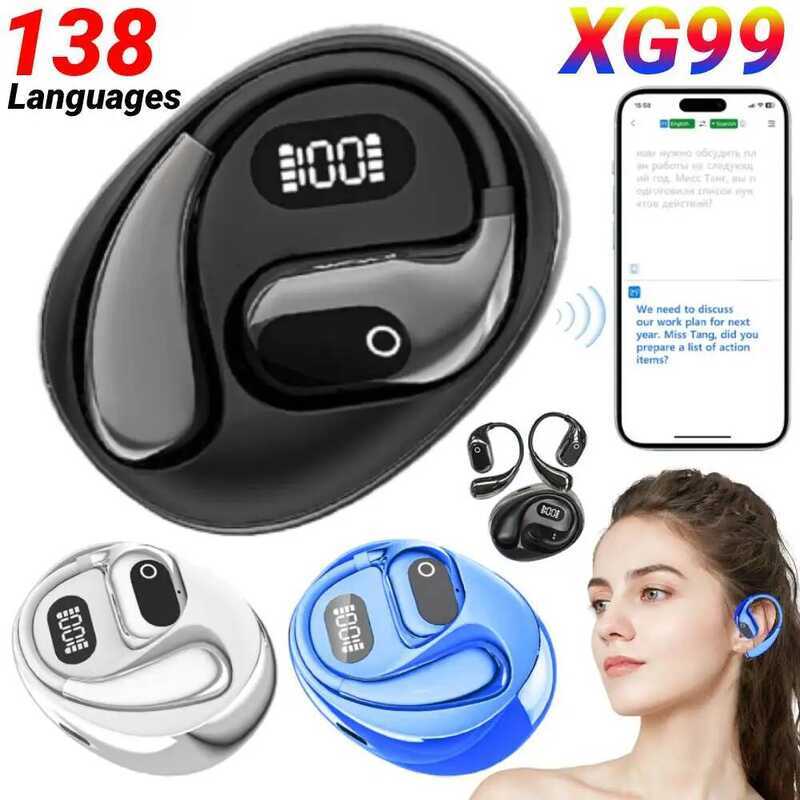 XG99 AI Translator หูฟังบลูทูธ 5.3 Real Time Translators หูฟัง Two-Way Smart Vo แปลหูฟังสําหรับธุรกิ
