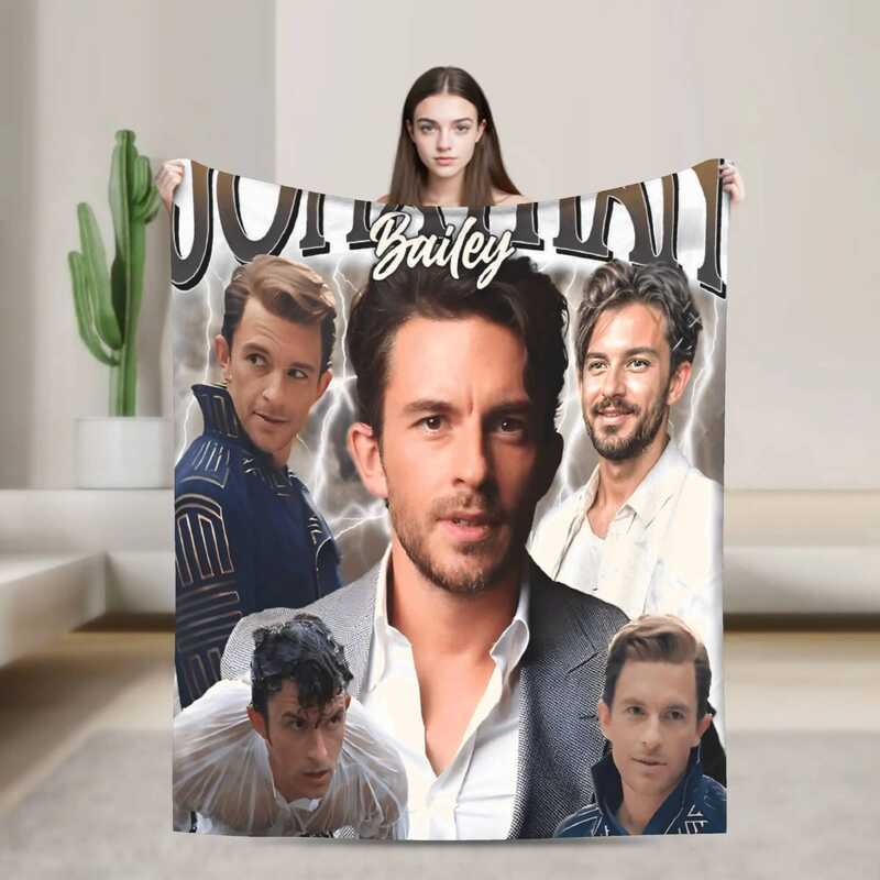 โยนผ้าห่มJonathan Bailey m Fluffy Plush ทำจากผ้าฟลANNEL สำหรับตกแต่งบ้านและใช้เป็นผ้าคลุมเตียง