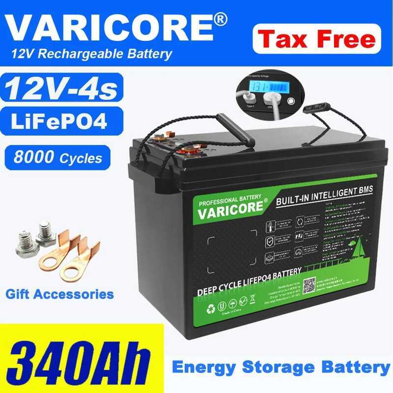 แบตเตอรี่ LiFePO4 12V 200Ah 180Ah 340Ah 12.8V ลิเธียมไอออนฟอสเฟต สำหรับรถบ้าน (RV) รถกอล์ฟ รถออฟโรด 