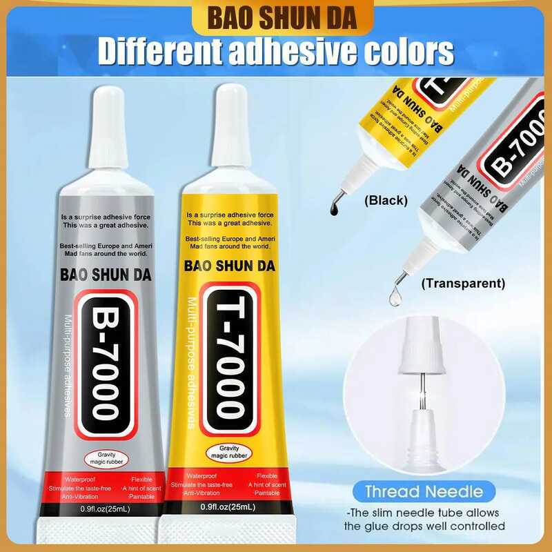 กาวใส B-7000 และกาวสีดำ T-7000, ขนาด 25 มล./50 มล./110 มล., สำหรับงานประดิษฐ์เครื่องประดับ, กาวเรซิน