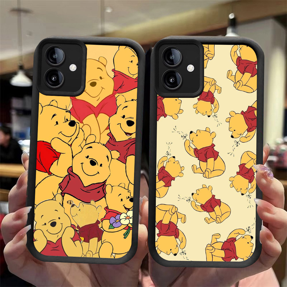 J-35 winnie the pooh ดำขาวชมพูเคสโทรศัพท์หรับ VIVO IQOO Y02T U5 Z6 U5E Y75 Y02 Y02A 5G