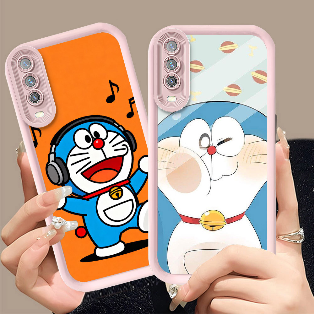 Q-6 Doraemon cute ขาวดำเคสโทรศัพท์หรับ VIVO Y20i Y20 Y12s Y20a Y20s Y20t Y12A Y11s ปกสีชมพู
