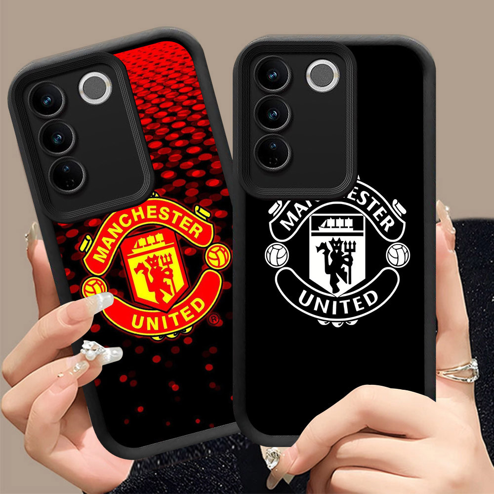 Q-3 Klub FC ขาวดำเคสโทรศัพท์หรับ VIVO V29E V29 V27 Pro ปกสีชมพู