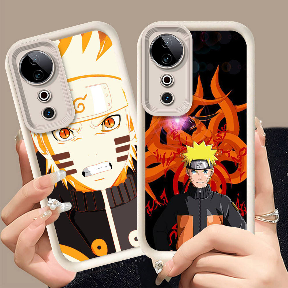 Q-2 Naruto ขาวดำเคสโทรศัพท์หรับ VIVO V50 V40 V50E 5G ปกสีชมพู